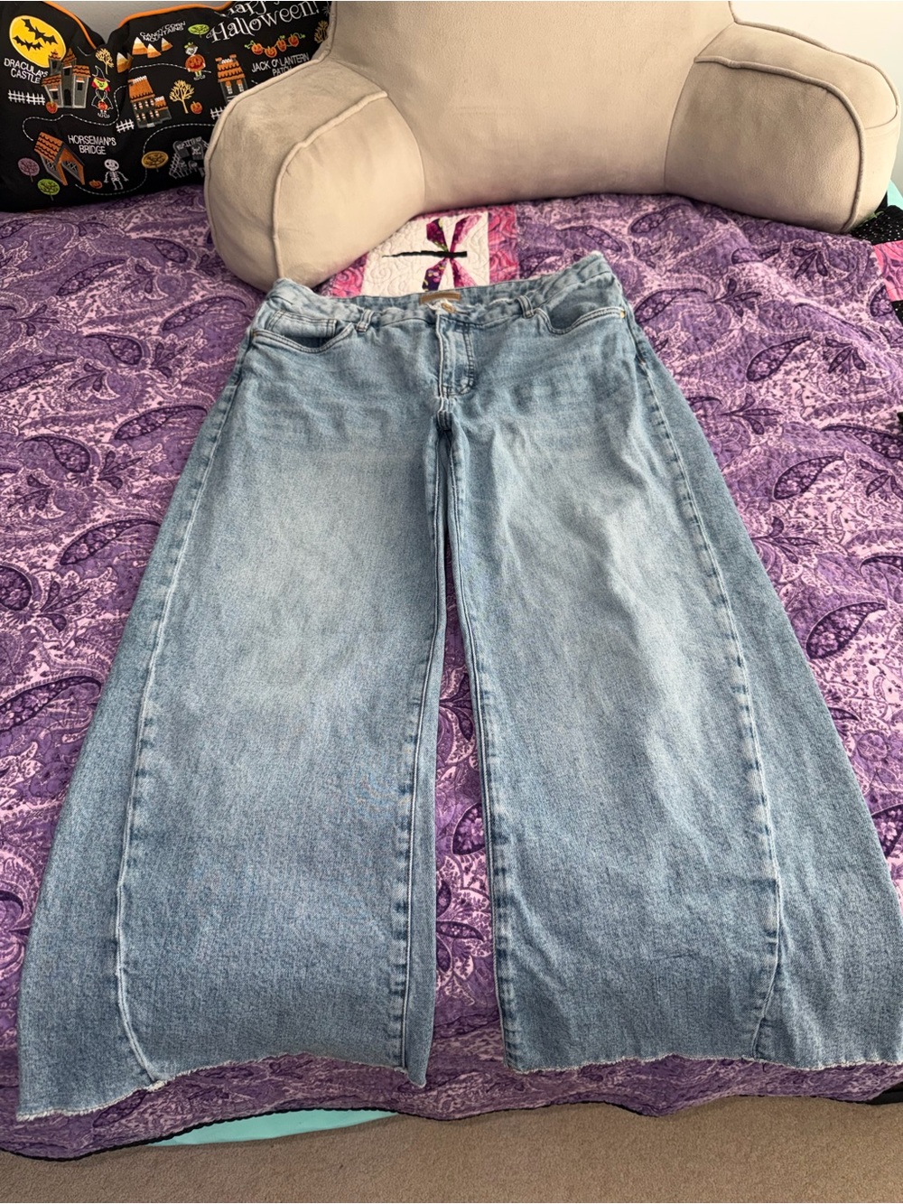 Kut From The Kloth Meg High Rise Fab Ab Wide Leg Raw Hem Jeans